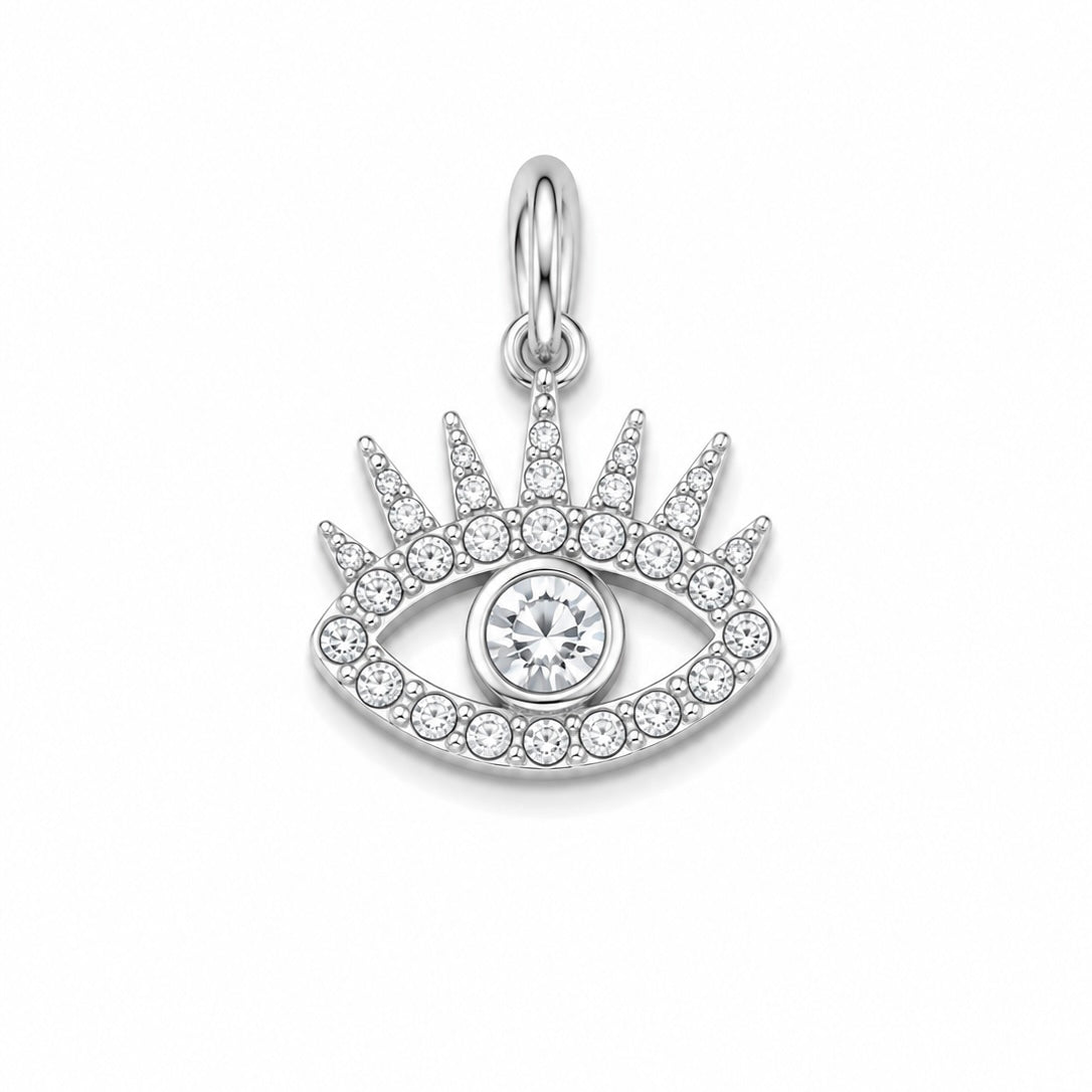 Charms oeil strass argenté