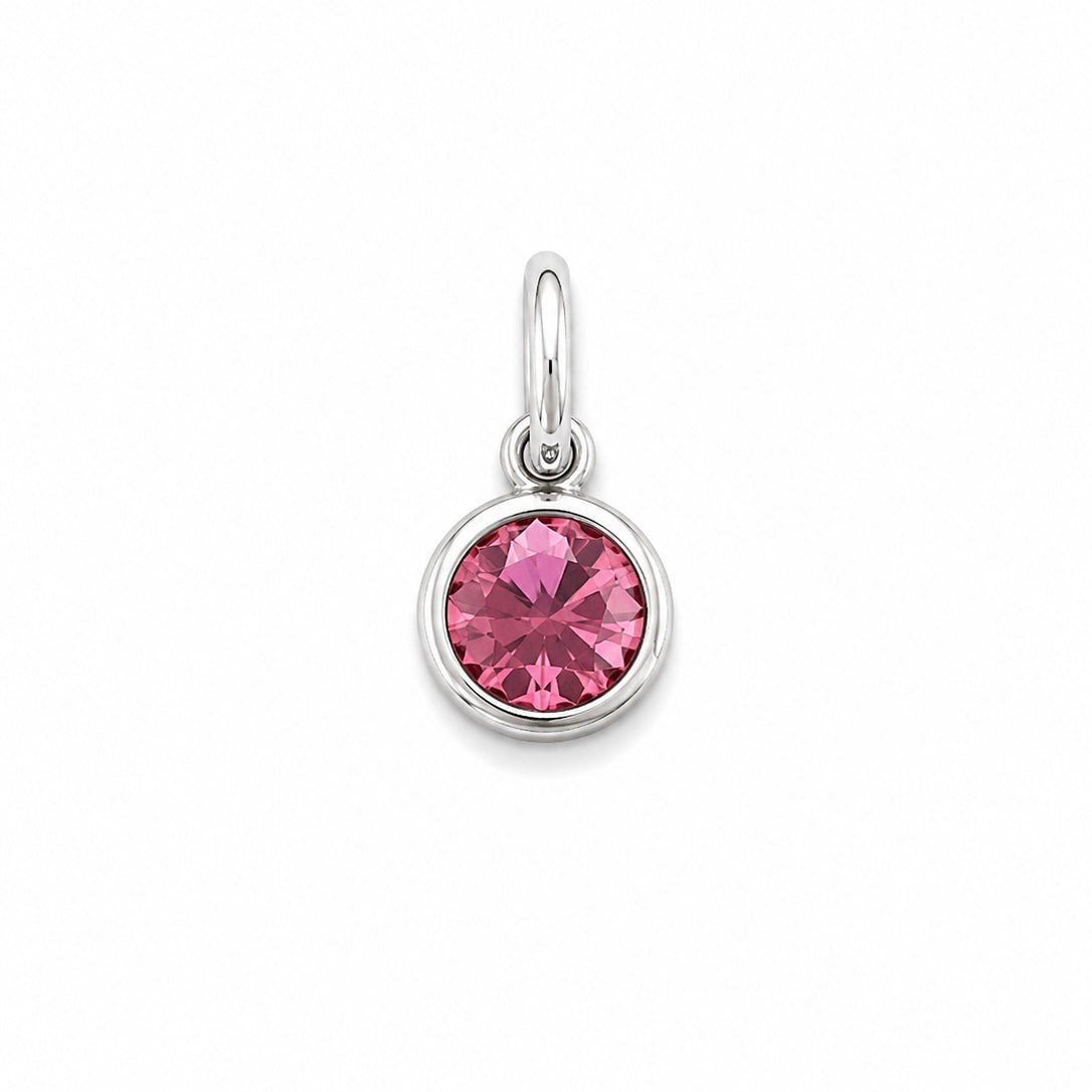Charms strass rose pâle argenté