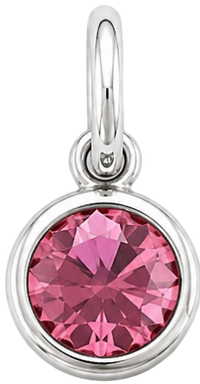 Charms strass rose pâle argenté