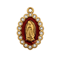 Charms vierge marron strass en acier inoxydable – Moyen