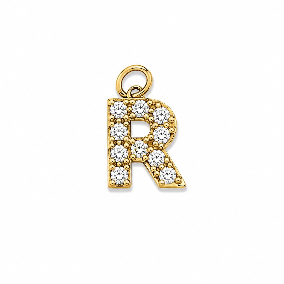 Charms lettre R en acier inoxydable – bijou fait main Suisse