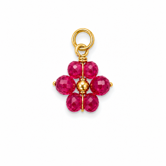 Charms Fleur Rose en acier inoxydable – bijou fait main Suisse