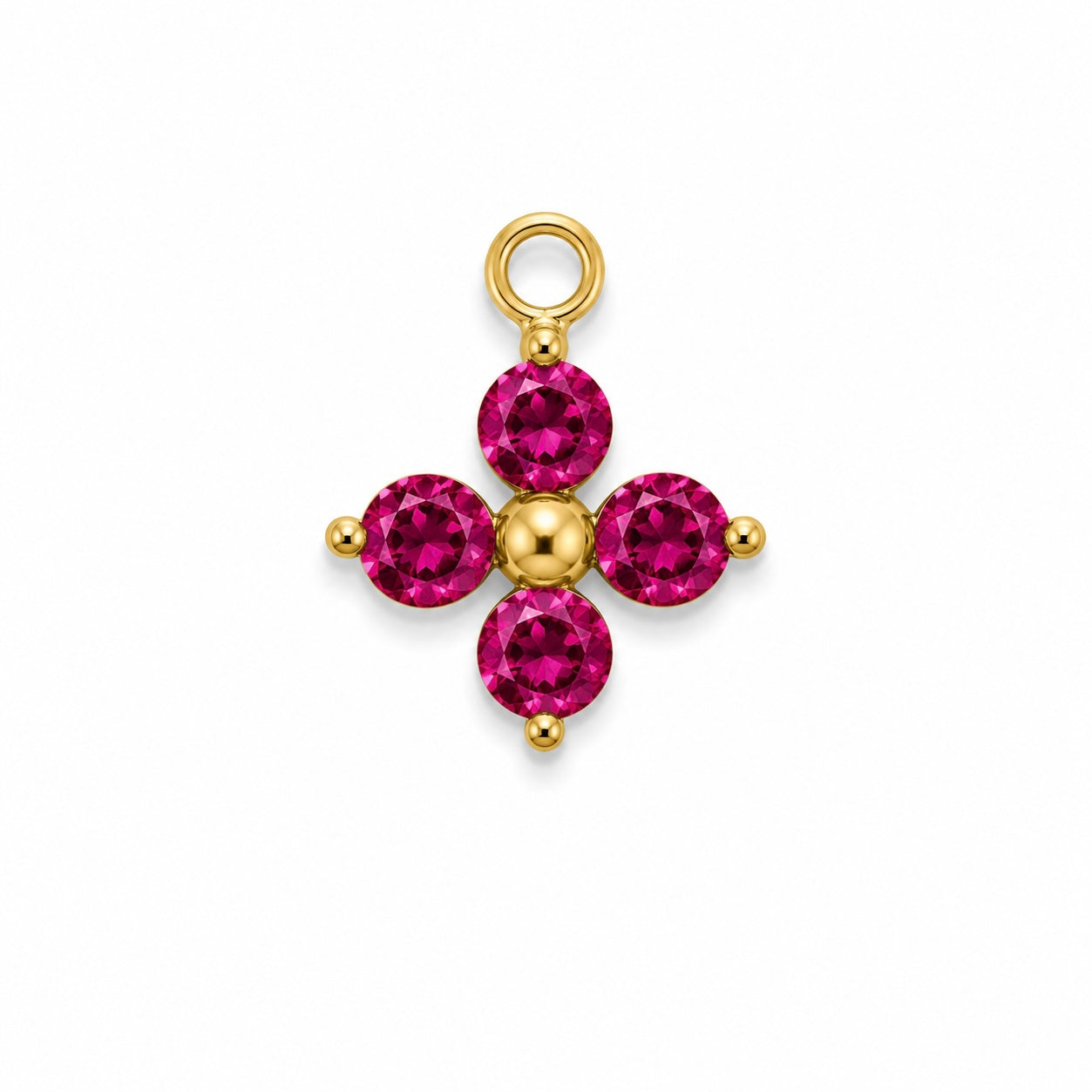 Charms petit trèfle rose