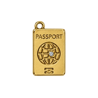 Charms passeport en acier inoxydable – Moyen