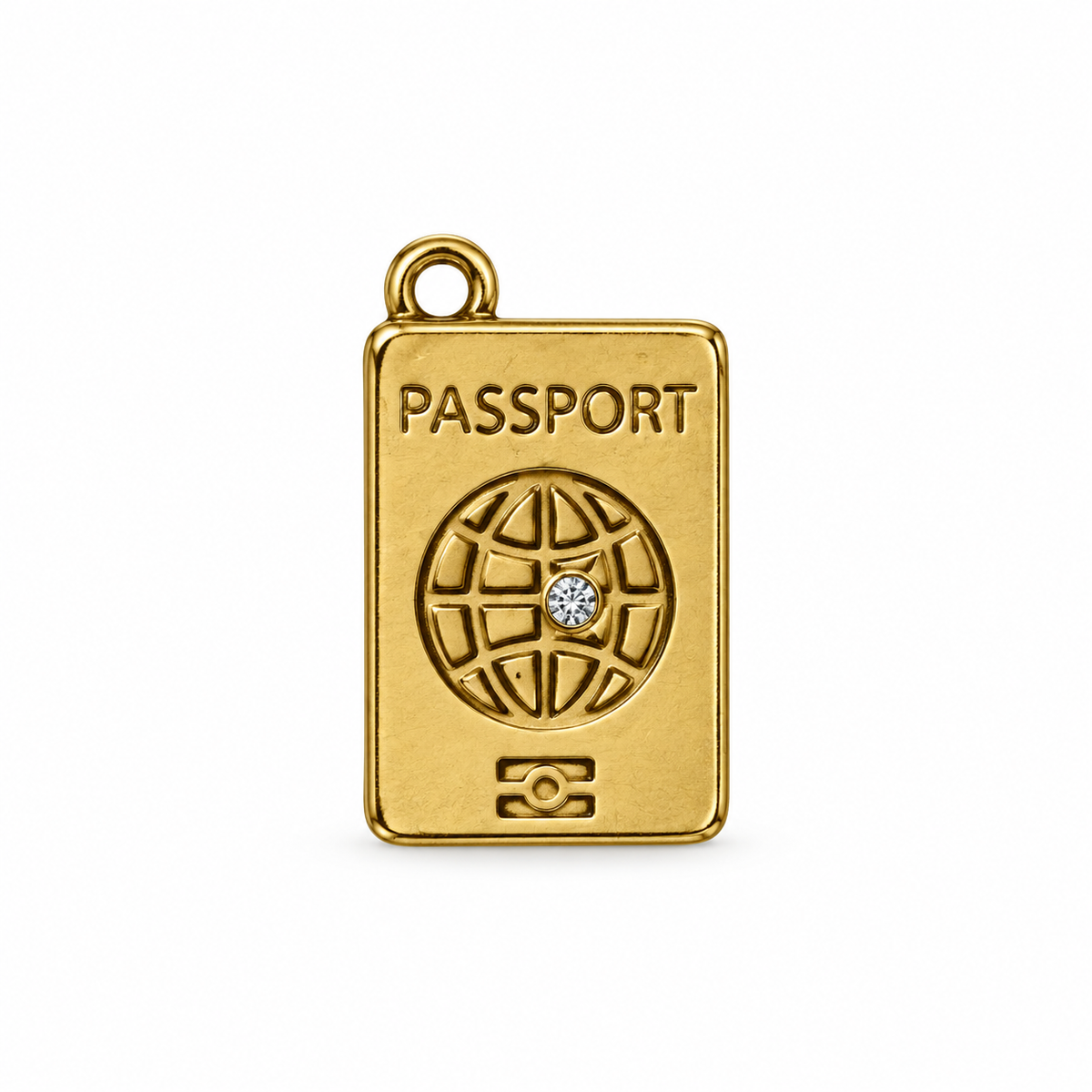 Charms passeport en acier inoxydable – Moyen