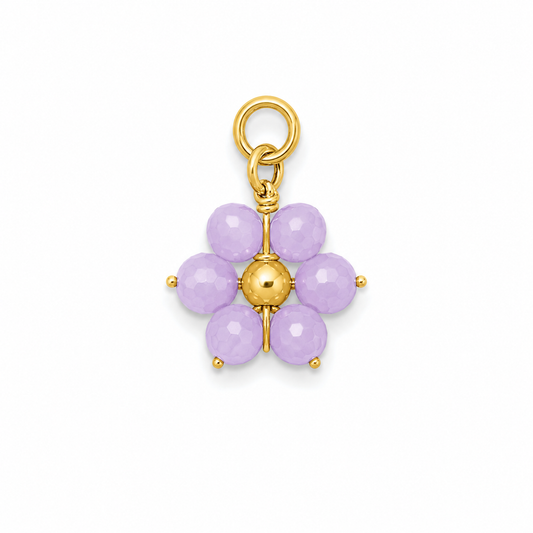 Charms Fleur Violet en acier inoxydable – bijou fait main Suisse