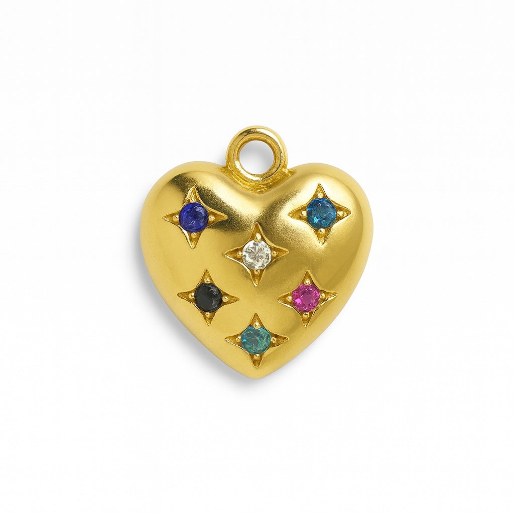 Charms cœur multicolore