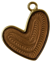 Charms grand cœur - Marron