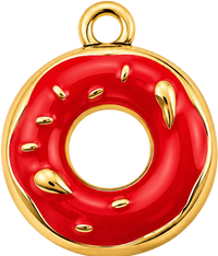 Charms Donut Rouge en acier inoxydable – bijou fait main Suisse
