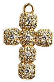 Charms croix à strass - Beige