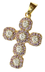 Charms croix à strass - Violet