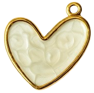 Charms grand cœur - Blanc