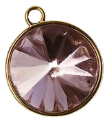 Charms majestueux strass rond - Rose