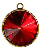 Charms majestueux strass rond - Rouge