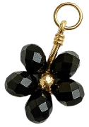 Charms petite fleur - Noir