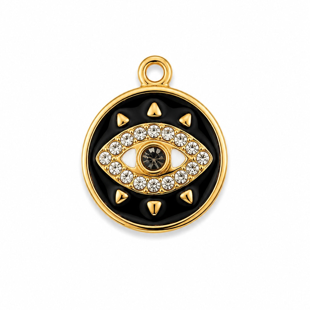 Charms Œil Noir en acier inoxydable – bijou fait main Suisse