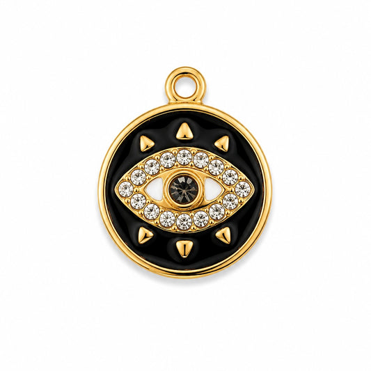Charms Œil Noir en acier inoxydable – bijou fait main Suisse