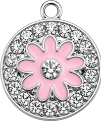 Charms Fleur Rose Argenté en acier inoxydable – bijou fait main Suisse