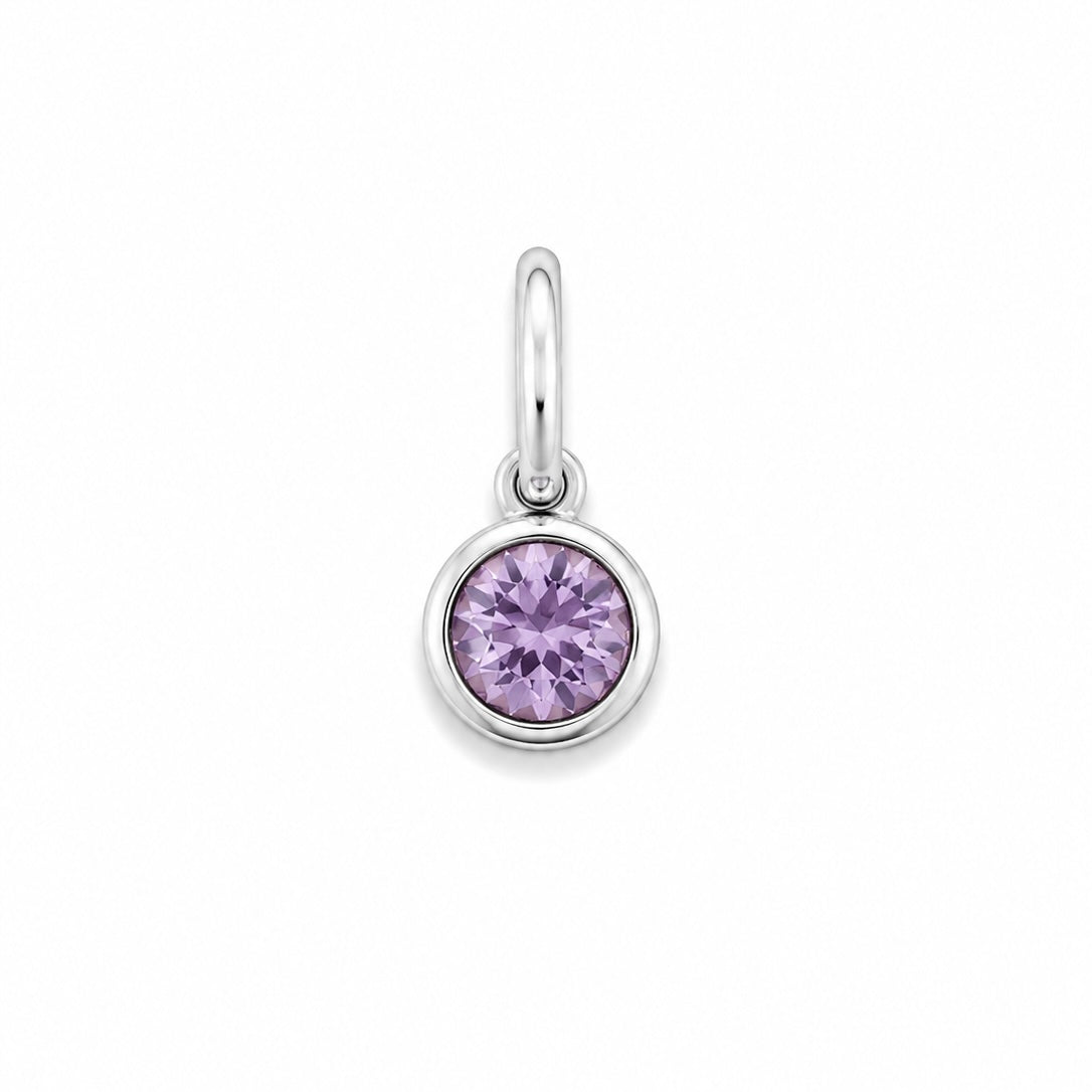 Charms strass violet argenté
