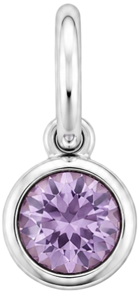 Charms strass violet argenté