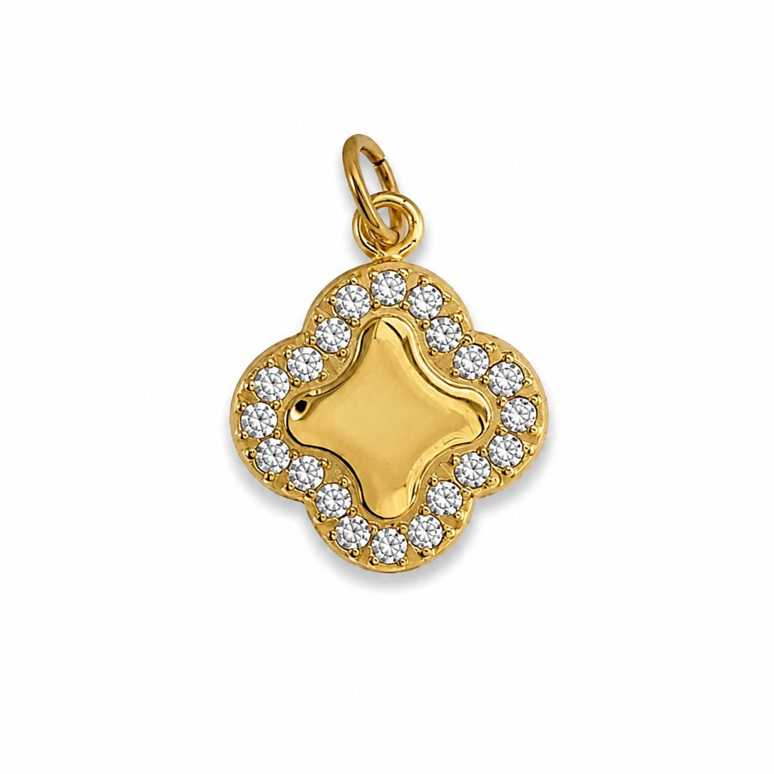 Charms Trèfle en acier inoxydable – bijou fait main Suisse