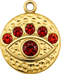 Charms Œil Rouge en acier inoxydable – bijou fait main Suisse