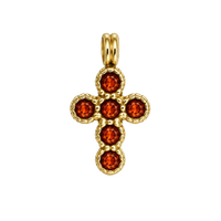 Charms croix orange en acier inoxydable – Petit