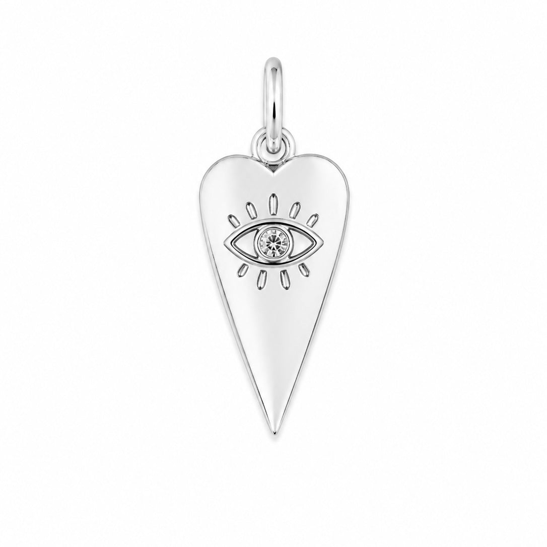 Charms coeur strass argenté