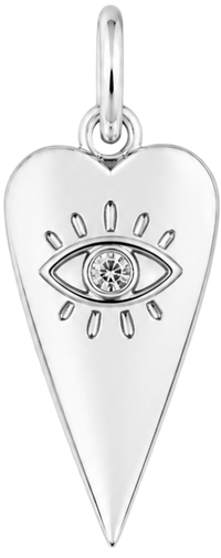 Charms coeur strass argenté