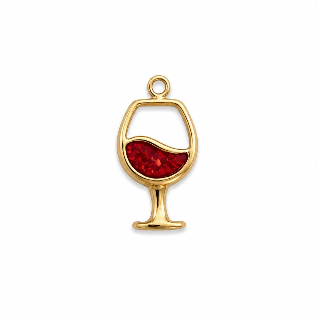 Charms verre de vin en acier inoxydable – bijou fait main Suisse