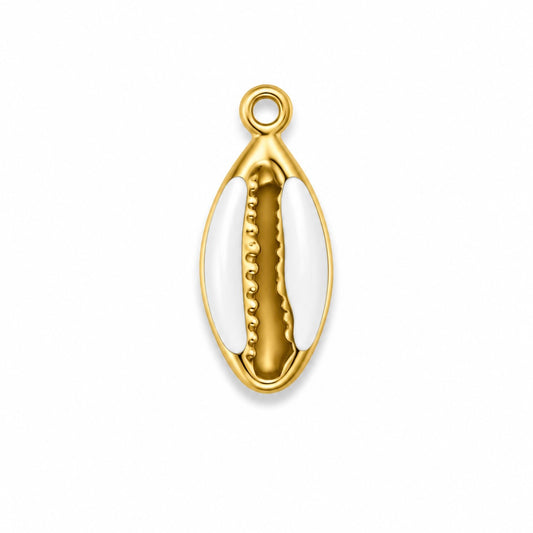 Charms Coquillage Blanc en acier inoxydable – bijou fait main Suisse