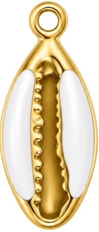 Charms Coquillage Blanc en acier inoxydable – bijou fait main Suisse